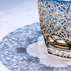 CALLURE Blue Daisy Edo Kiriko Whiskey Glass - Goglasscup