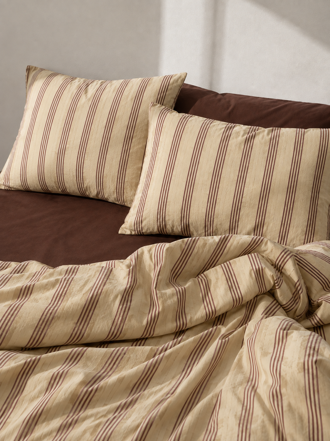 Sienna stripe cotton bedding set
