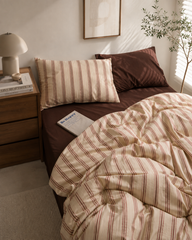 Sienna stripe cotton bedding set