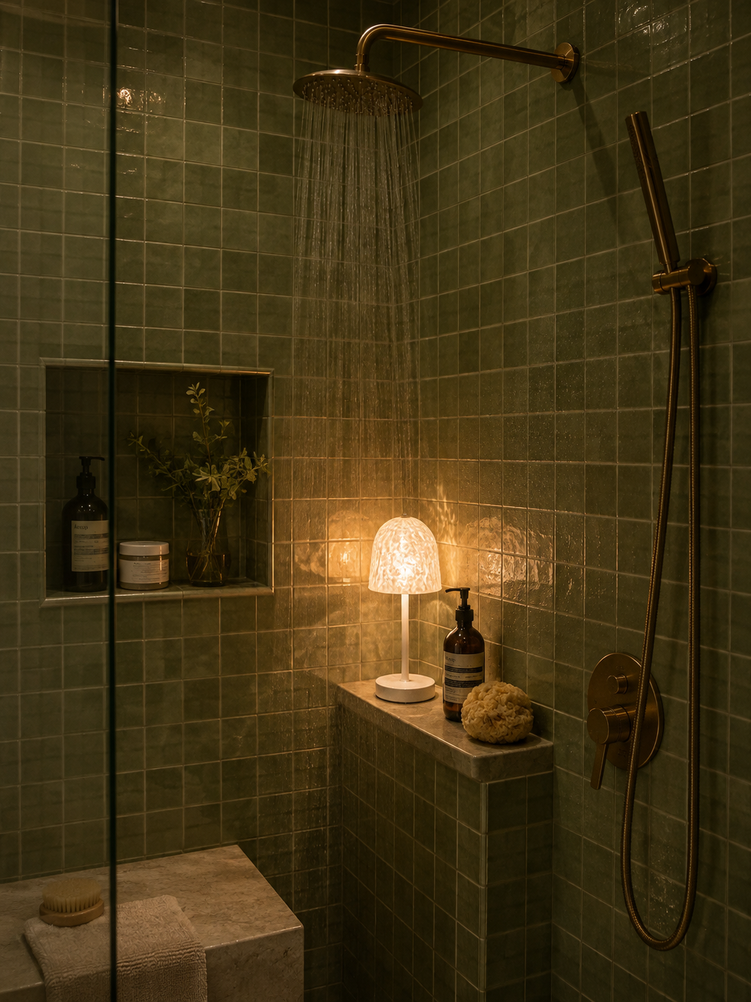 Aura waterproof shower lamp