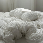 Pleated bow detail bedding set