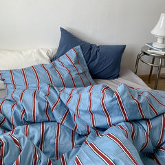French stripe cotton sheet set
