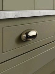 Mirror Gloss Nickel Silver Shell Shape Drawer Pulls 64mm Hole Spacing Modern Luxury Oval Cabinet Handles for Closet Dresser-Letifly Lights and Decor