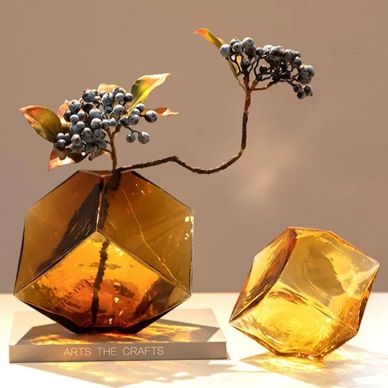 ArtZ® Amber Bloom Cube Vase Vase
