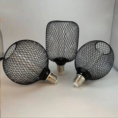 Nordic Simple Wrought Iron Mesh Cover Lamp Metal Cage Dining Bar Counter Light Luxury RN Light Pillar E27 Home Room Decor Indoor-Letifly Lights and Decor