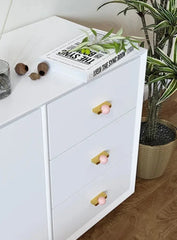 New Light Luxury Cabinet Door Handle High End Brass Wardrobe Handle Natural Crystal Ball Shoe Cabinet Drawer Long Handle-Letifly Lights and Decor