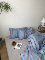 French stripe cotton sheet set