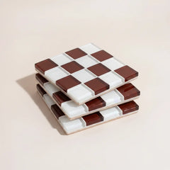 Pixel Checkered Tile Coasters-Letifly Lights and Decor
