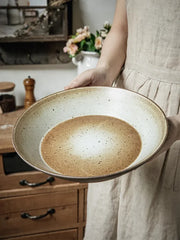 Handmade Ceramic Japanese rough pottery dinner plate dessert plate-Letifly Lights and Decor