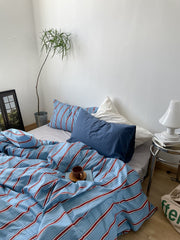 French stripe cotton sheet set