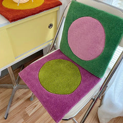 Handmade Colorful Tufting Seat Cushion Soft Square Chair Sofa Pad Hanging Wall Decoration Tapestry Home Office Warm Decor-Letifly Lights and Decor