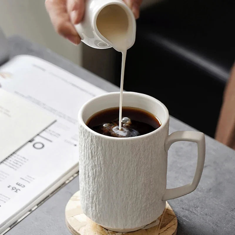 Simple ceramic mug frosted home couple cup office restaurant coffee cup Tea cup large capacity retro Mug-Letifly Lights and Decor