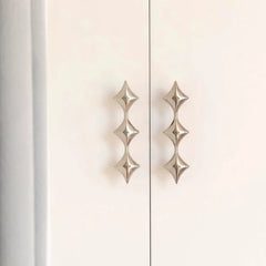 Letifly Lights & Decor - Nova Cabinet Pull - Solid Brass Cabinet Handle Polished Titanium Silver Star Pull Hardware