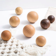 Ball Knob Drawer Pulls Natural Walnut / Ash / Beech Decor Ball Kitchen Cabinet Handles Simple Wooden Furniture Hardware-Letifly Lights and Decor