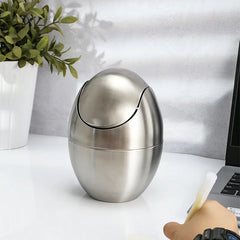 304 Stainless Steel Mini Countertop Brushed Swing Lid Trash Can Set, 1.5 L / 0.40 Gal,Desktop gold trash can-Letifly Lights and Decor