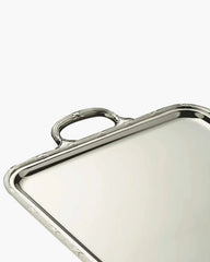 Broggi Rubans rectangular tray with handles silver plated nickel 64x43.5 cm - 25.19x17.12 in - Buy now on ShopDecor - Discover the best products by BROGGI design