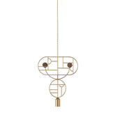 Nomon Wooden Dots pendant lamp gold structure 2 elements Walnut WDS07 - Buy now on ShopDecor - Discover the best products by NOMON design