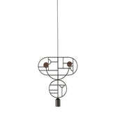 Nomon Wooden Dots pendant lamp graphite structure 2 elements Walnut WDS07 - Buy now on ShopDecor - Discover the best products by NOMON design