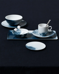 Raynaud Abysses rectangular tray in Limoges porcelain with blue decoration - Buy now on ShopDecor - Discover the best products by RAYNAUD design