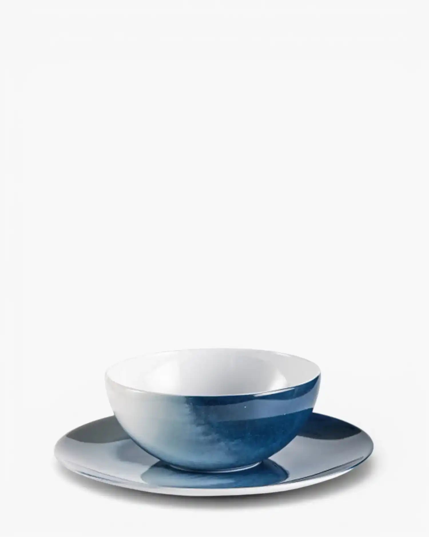 Raynaud Abysses tea cup with saucer in Limoges porcelain with blue decoration 20 cl - Buy now on ShopDecor - Discover the best products by RAYNAUD design