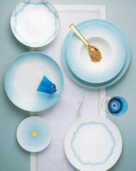 Raynaud Aura coupe dinner plate in Limoges porcelain with light blue decoration - Buy now on ShopDecor - Discover the best products by RAYNAUD design