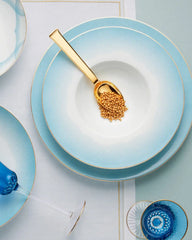 Raynaud Aura coupe deep plate in Limoges porcelain with light blue decoration - Buy now on ShopDecor - Discover the best products by RAYNAUD design