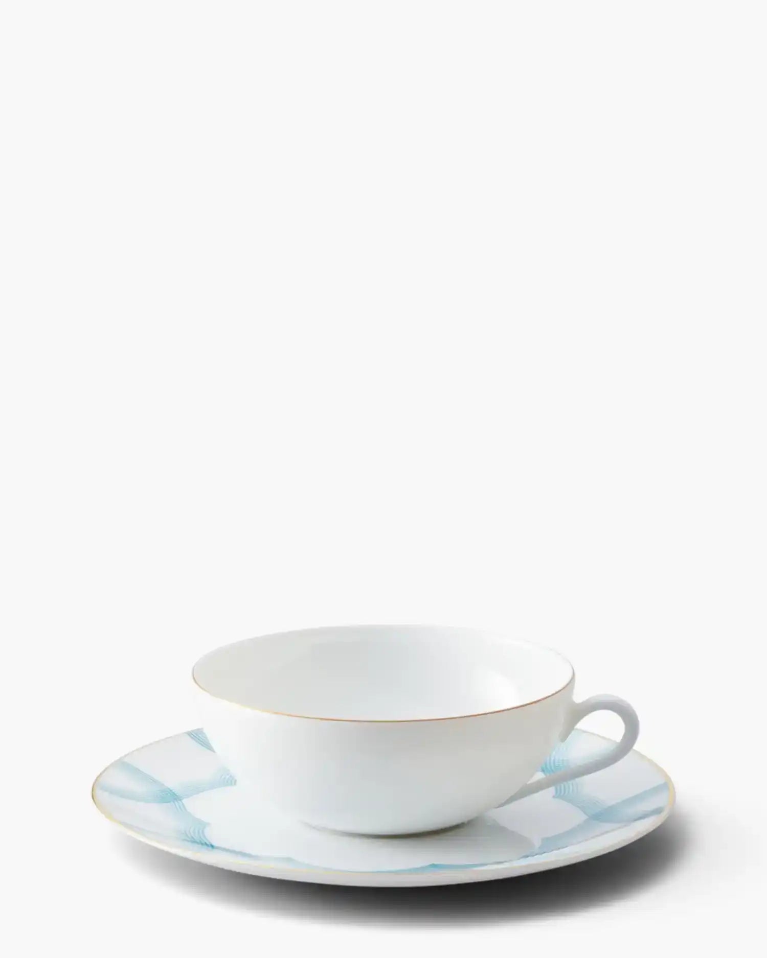 Raynaud Aura tea cup with saucer in Limoges porcelain with light blue decoration 22 cl - Buy now on ShopDecor - Discover the best products by RAYNAUD design