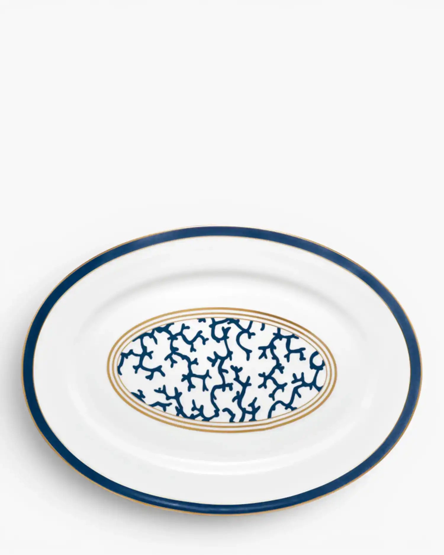 Raynaud Cristobal oval platter in Limoges porcelain Marine Blue Cristobal 41 cm - Buy now on ShopDecor - Discover the best products by RAYNAUD design