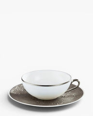 Raynaud Italian Renaissance tea cup extra with saucer in Limoges porcelain Platinum 22 cl - Buy now on ShopDecor - Discover the best products by RAYNAUD design