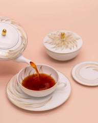 Raynaud Phénix tea cup with saucer in Limoges porcelain with gold decoration - Buy now on ShopDecor - Discover the best products by RAYNAUD design
