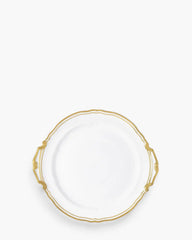 Raynaud Polka cake serving plate with handles in Limoges porcelain Gold ∅ 25 cm - Buy now on ShopDecor - Discover the best products by RAYNAUD design