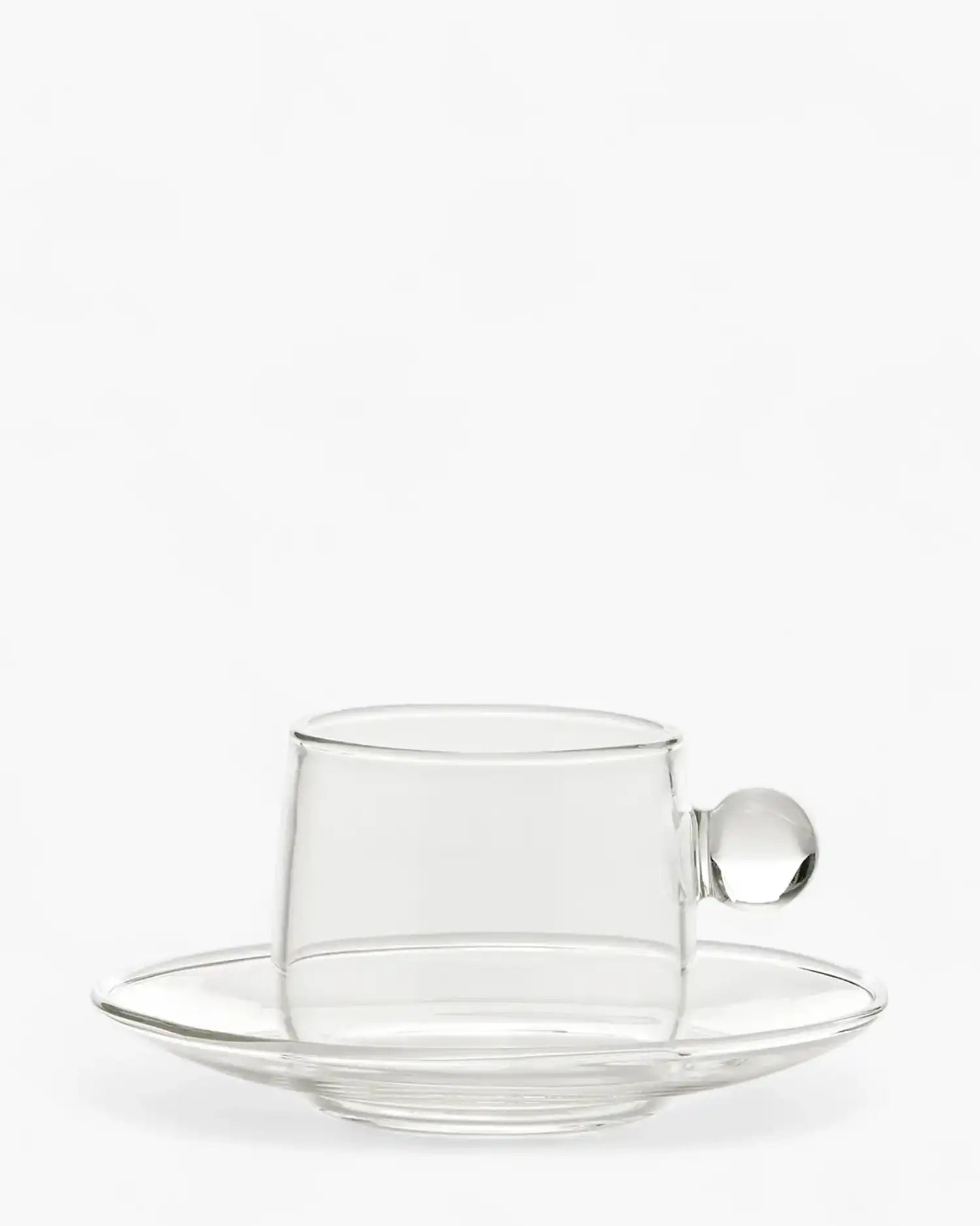 Zafferano Bilia glass Coffee cup with small plate 12 cl-4.06 oz Transparent - Buy now on ShopDecor - Discover the best products by ZAFFERANO design