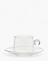 Zafferano Bilia glass Coffee cup with small plate 12 cl-4.06 oz Transparent - Buy now on ShopDecor - Discover the best products by ZAFFERANO design