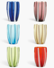 Zafferano Gessato Set 6 tumblers in different colours 32 cl-10.82 oz - Buy now on ShopDecor - Discover the best products by ZAFFERANO design