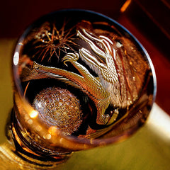 Edo Kiriko Handcrafted Soaring Dragon Whiskey Glass GoGlassCup