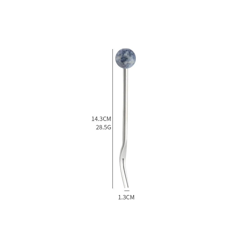 Natural Jade Stirring Spoon & Fruit Fork - TRLab Shop