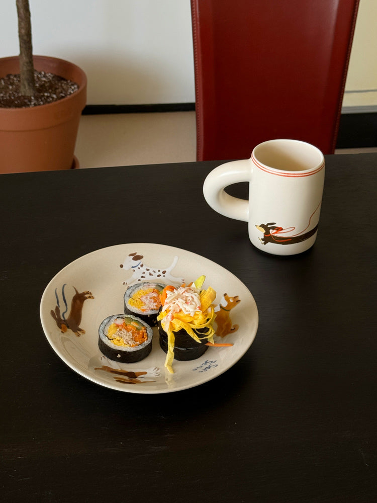 Running Puppies Ceramic Plate - TRLab Shop
