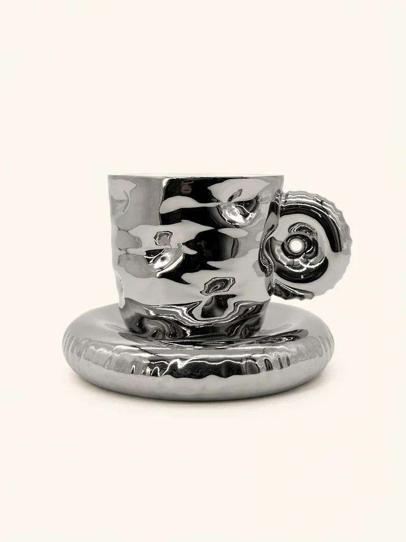 Yifan Renxu Studio ceramic donut pillow cup with colorful glazed finish, designed for decorative or functional use.