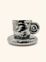 Yifan Renxu Studio ceramic donut pillow cup with colorful glazed finish, designed for decorative or functional use.