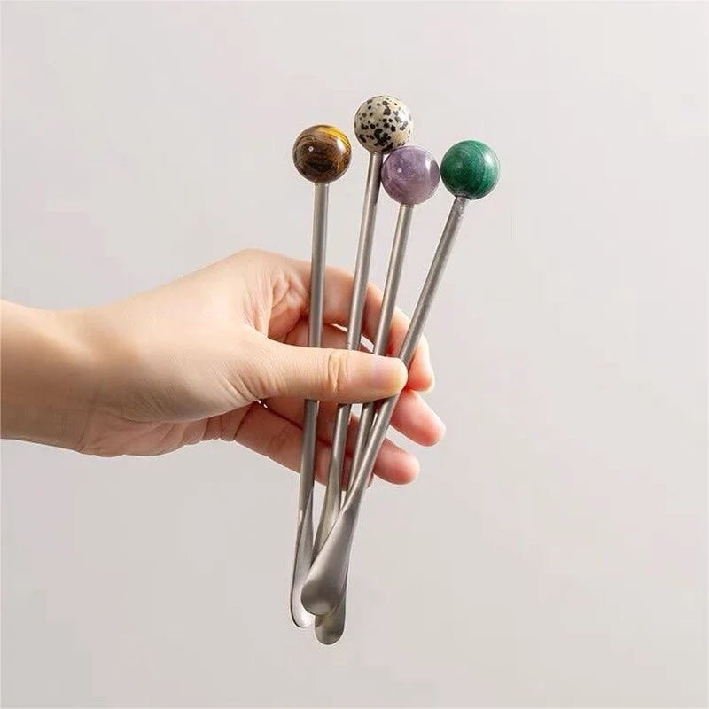 Natural Jade Stirring Spoon & Fruit Fork - TRLab Shop