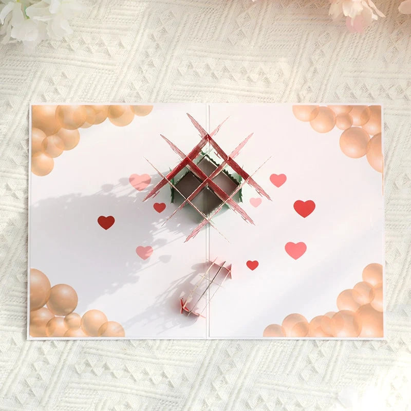 Love Heart Tree 3D pop-up paper art greeting card by TRLab Shop featuring a detailed heart-shaped tree design.