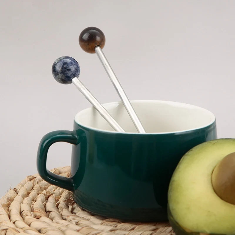 Natural Jade Stirring Spoon & Fruit Fork - TRLab Shop