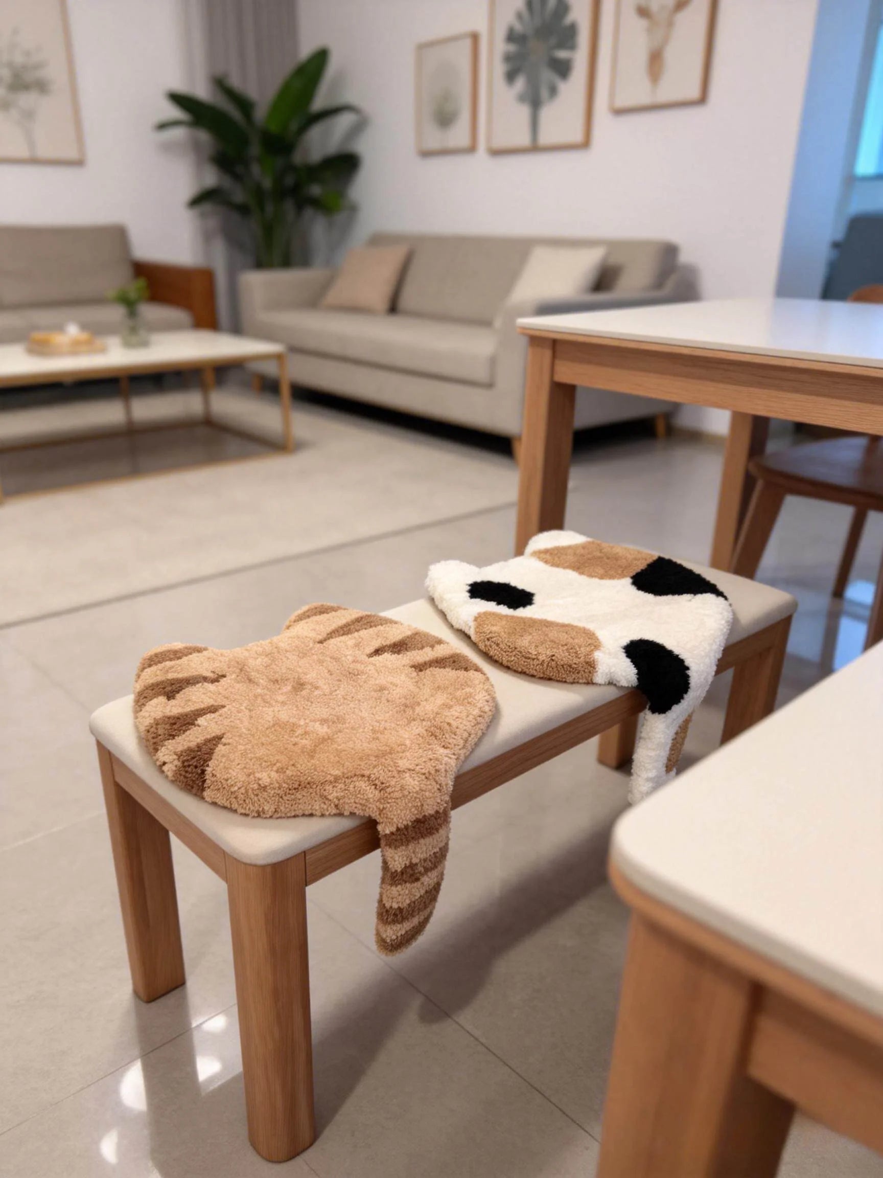 Cat patterns flocked seat cushion by TRLab Shop with soft, plush fabric and colorful feline designs.