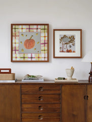 Autumn pumpkins mirror wall art by TRLab Shop featuring a decorative mirror with pumpkin design for seasonal home decor.
