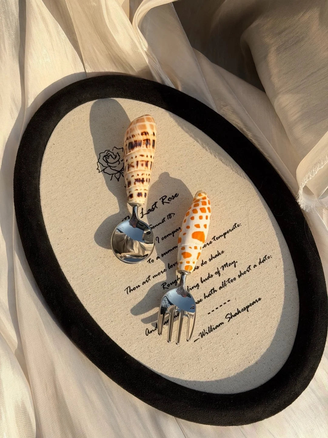 Natural Conch Stainless Steel Spoon & Fork - TRLab Shop