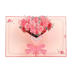3D pop-up paper art greeting card featuring a detailed rose bouquet design by TRLab Shop