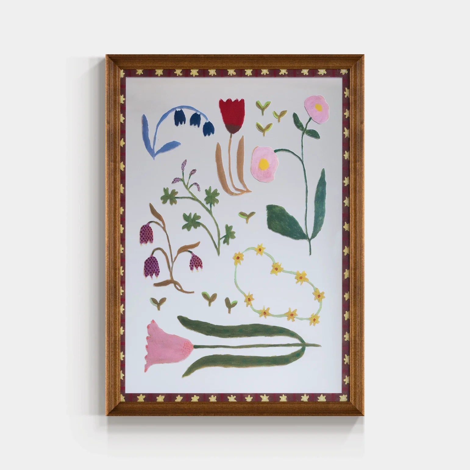 Elegant floral solid wood framed mirror wall art with intricate floral design, perfect for decorative wall accents.