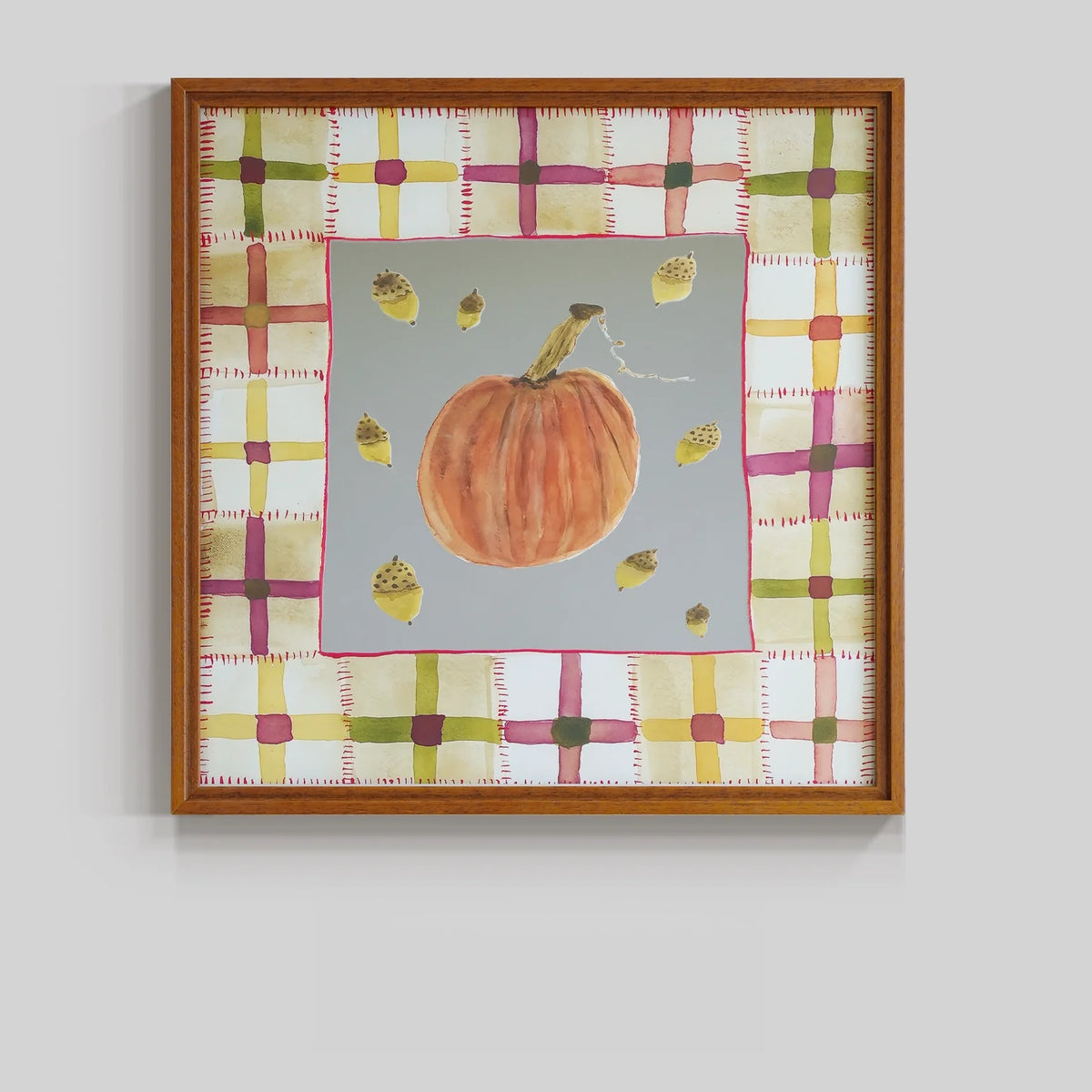 Autumn pumpkins mirror wall art featuring a decorative pumpkin design in warm fall colors, suitable for seasonal home decor.