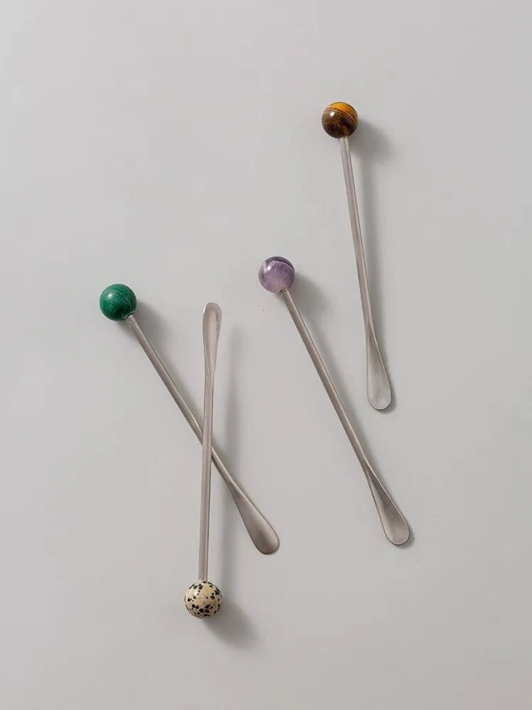 Natural Jade Stirring Spoon & Fruit Fork - TRLab Shop