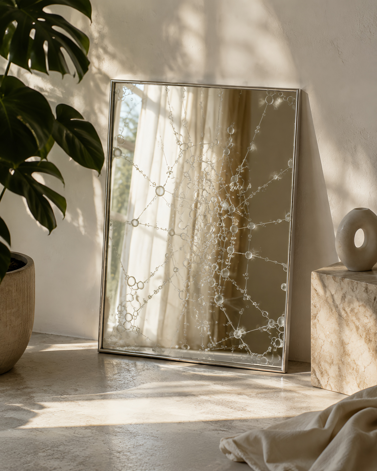 Celestial Glass Mirror | Abstract Art Decorative Wall Mirror